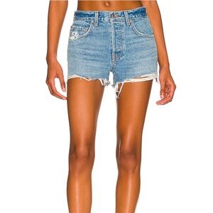 GRLFRND The Helena High Rise Cut Off Short in Newport Size 28 Distressed Cotton